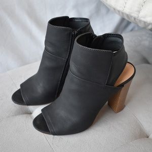 Black Ankle Open Toe Heel